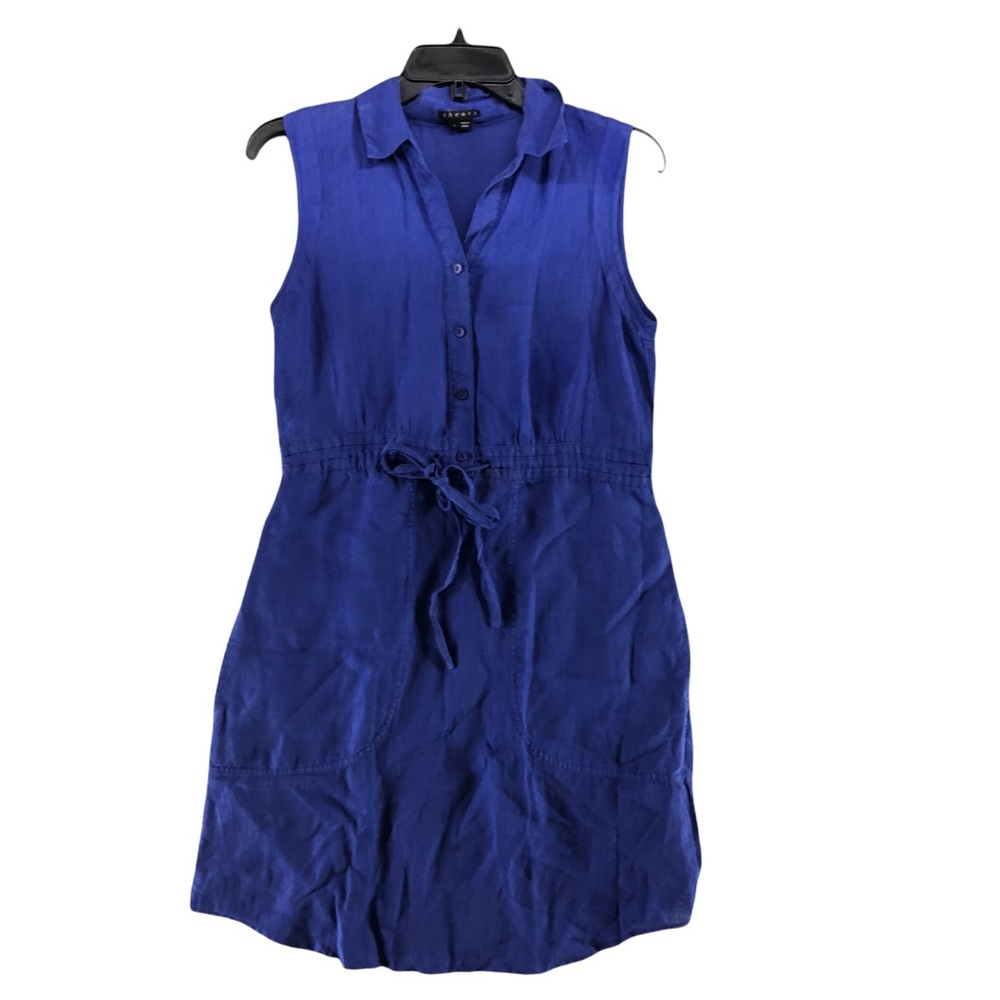 Theory size 0 blue women sleeveless blouse